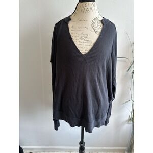 Women's Black V-Neck Top